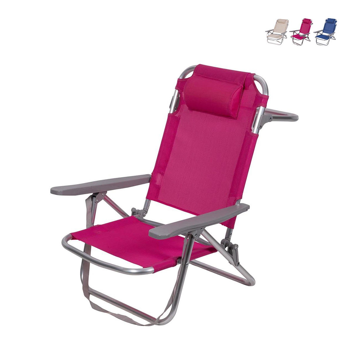 Sillón de playa con cojín y reposabrazos de aluminio Brasil Promoción Sillón de playa con cojín y reposabrazos de aluminio Brasil Promoción