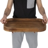 Carro de servicio de dos niveles con ruedas de madera de acacia Bali Catálogo