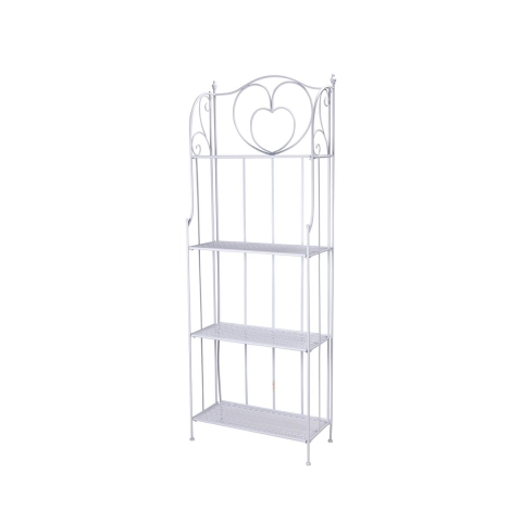 Scaffale 4 ripiani richiudibile in ferro 60,5x28xh.167cm bianco Ravun Promoción
