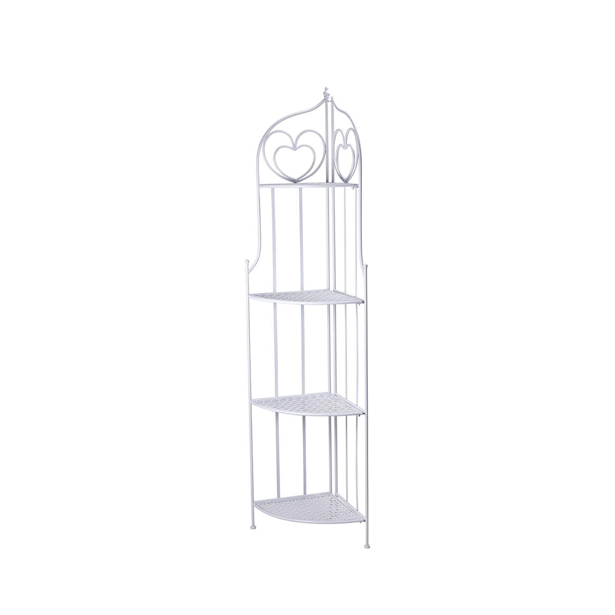 Estantería plegable de hierro con 4 estantes 49x33xh.167cm blanco Alba
