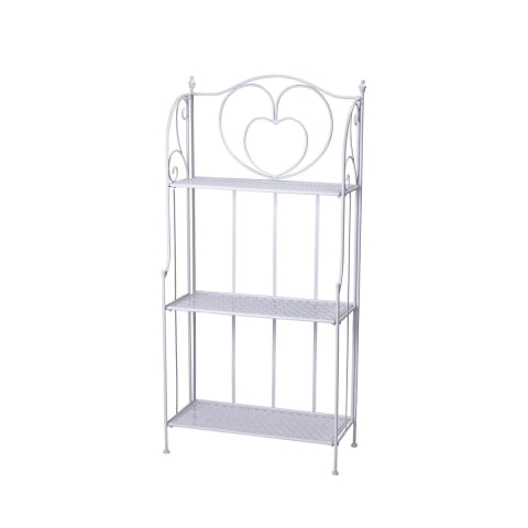Scaffale 3 ripiani richiudibile in ferro 60,5x28xh.127cm bianco Karnel Promoción