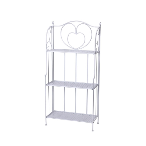 Scaffale 3 ripiani richiudibile in ferro 60,5x28xh.127cm bianco Karnel Promoción