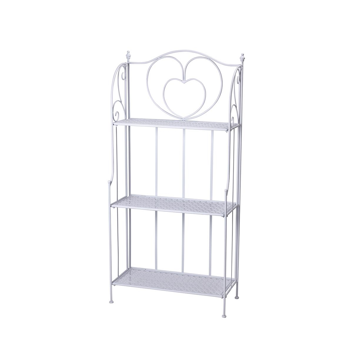 Estantería plegable de 3 niveles en hierro blanca 60,5x28xh.127cm Karnel