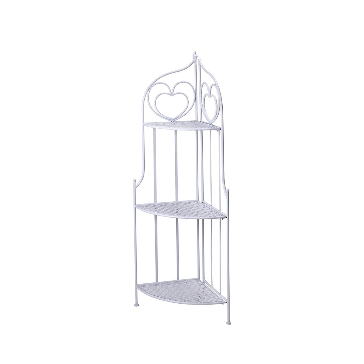 Estantería plegable de hierro con 3 estantes 49x33xh.127cm blanca Veska