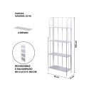 Scaffale da esterno 4 ripiani in ferro battuto richiudibile Durak Coste