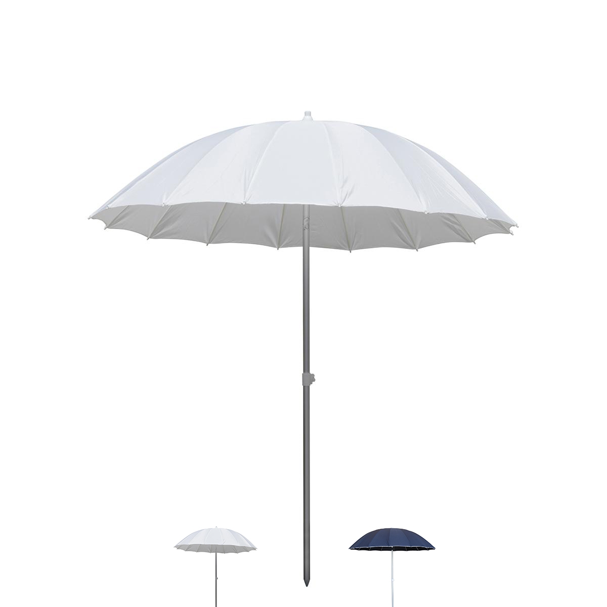 Sombrilla de playa Ø2,4 m de aluminio 16 varillas inclinable Shangai Promoción Sombrilla de playa Ø2,4 m de aluminio 16 varillas inclinable Shangai Promoción