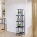 Scaffale da esterno slim 4 ripiani in ferro battuto richiudibile Nuvia Venta