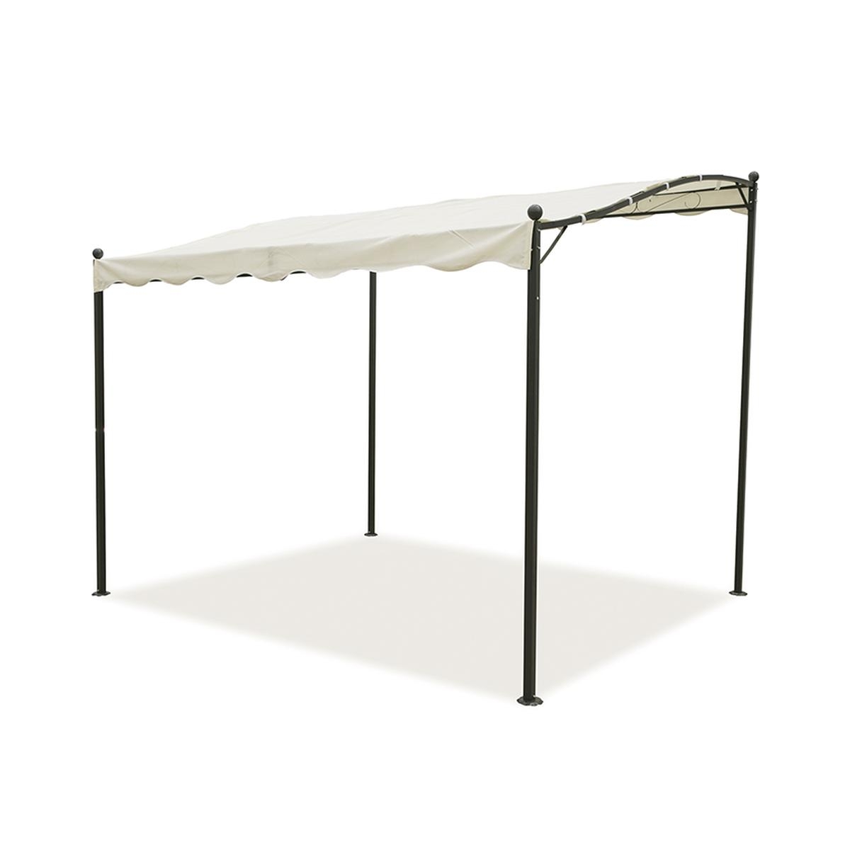 Gazebo a veranda idrorepellente 3x2,5m in ferro ecrù Sarnok Promoción Gazebo a veranda idrorepellente 3x2,5m in ferro ecrù Sarnok Promoción