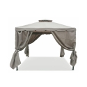 Gazebo idrorepellente 3x3m 4 tende laterali ferro tortora Tangeri Descueto