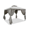 Gazebo idrorepellente 3x3m 4 tende laterali ferro tortora Tangeri Promoción