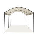 Gazebo túnel impermeable 3x4m hierro 6 postes color crudo Lomek Oferta