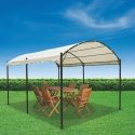Gazebo túnel impermeable 3x4m hierro 6 postes color crudo Lomek Venta