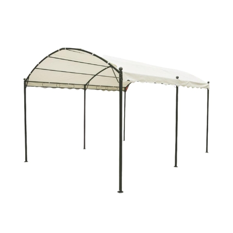 Gazebo túnel impermeable 3x4m hierro 6 postes color crudo Lomek Promoción