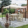 Gazebo de jardín 3x3m con cubierta de poliéster repelente al agua Sahara Venta
