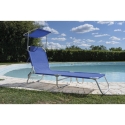 Tumbona de playa reclinable y plegable con sombrilla Vieste Venta