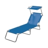 Tumbona de playa reclinable y plegable con sombrilla Vieste Descueto