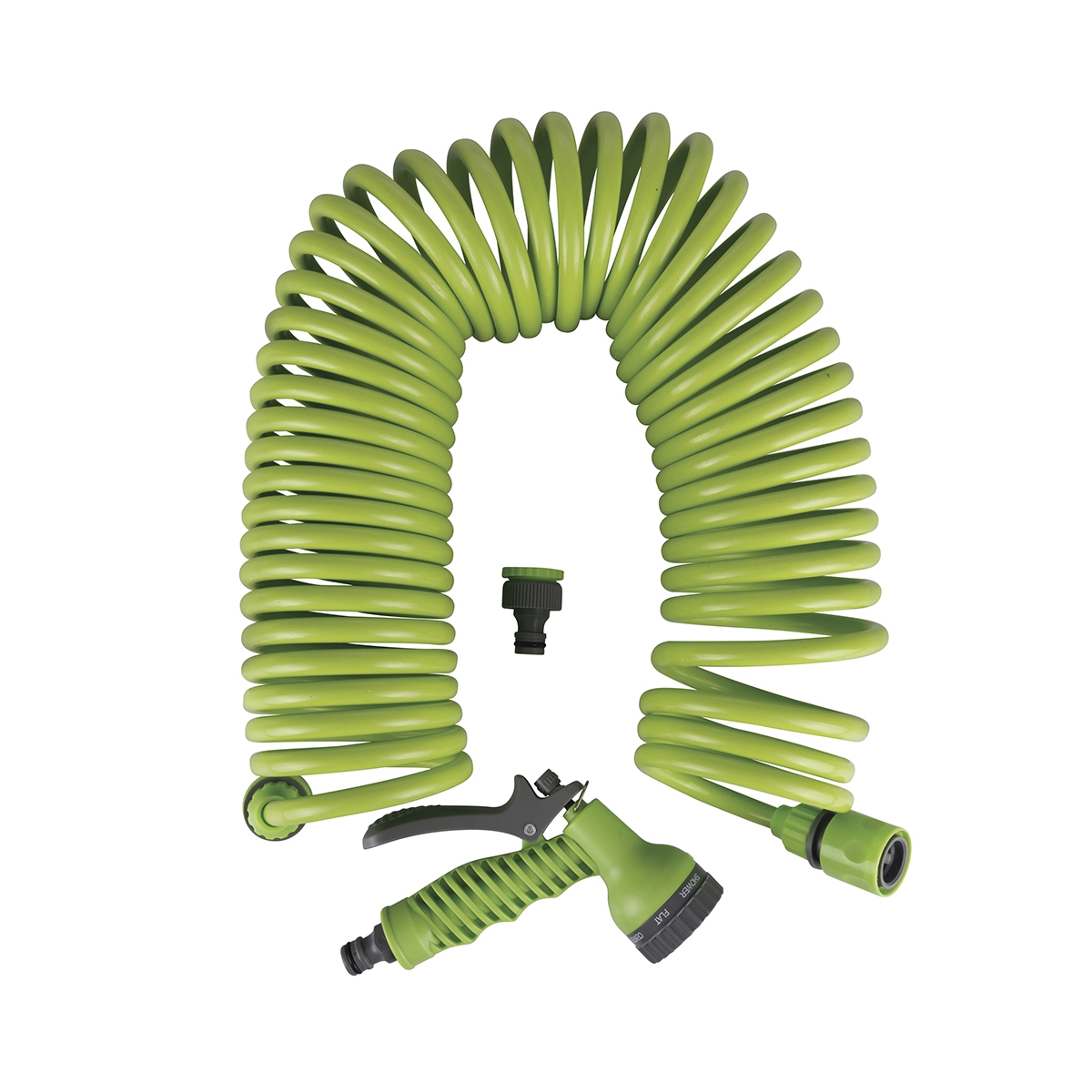 Manguera de jardín flexible en espiral 12m con pistola Power Promoción Manguera de jardín flexible en espiral 12m con pistola Power Promoción