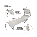 Tumbona de jardín de aluminio con parasol Riccione 