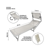 Tumbona de jardín de aluminio con parasol Riccione 