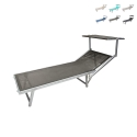 Tumbona de jardín de aluminio con parasol Riccione Descueto