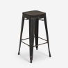 taburete de bar estilo industrial con reposapiés brush up 