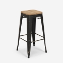taburete de bar estilo industrial con reposapiés brush up Características