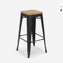 taburete de bar estilo industrial con reposapiés brush up Promoción