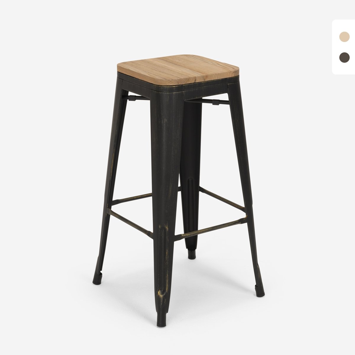 taburete de bar estilo industrial con reposapiés brush up Promoción