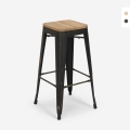 taburete de bar estilo industrial con reposapiés brush up Promoción