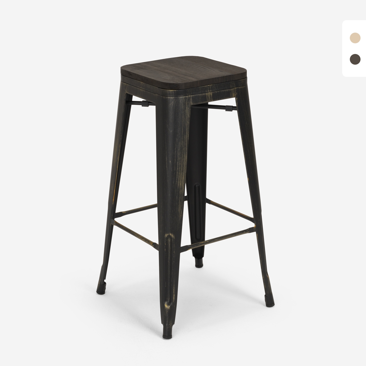 taburete de bar estilo industrial con reposapiés brush up Precio