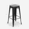 taburete de bar estilo industrial con reposapiés brush up 