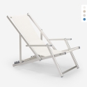 Silla tumbona mar playa reposabrazos aluminio plegable Riccione Gold Lux Medidas