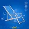 2 Tumbonas mar playa reposabrazos aluminio plegable Riccione Gold Lux 