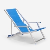 2 Tumbonas mar playa reposabrazos aluminio plegable Riccione Gold Lux 