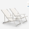 2 Tumbonas mar playa reposabrazos aluminio plegable Riccione Gold Lux Catálogo