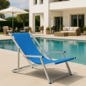 2 Tumbonas mar playa reposabrazos aluminio plegable Riccione Gold Lux Rebajas