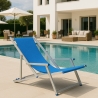 2 Tumbonas mar playa reposabrazos aluminio plegable Riccione Gold Lux Rebajas