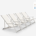4 Tumbonas mar playa reposabrazos aluminio plegable Riccione Gold Lux Promoción