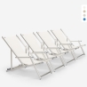 4 Tumbonas mar playa reposabrazos aluminio plegable Riccione Gold Lux Promoción