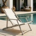 4 Tumbonas mar playa reposabrazos aluminio plegable Riccione Gold Lux Oferta