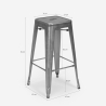 taburete vintage de metal de diseño industrial para bar y cocina estilo steel stale 