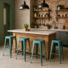 taburete vintage de metal de diseño industrial para bar y cocina estilo steel stale Rebajas