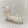 Tumbona plegable de aluminio con parasol para playa - Santorini 