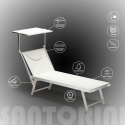 Tumbona plegable de aluminio con parasol para playa - Santorini 