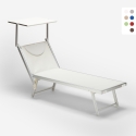 Tumbona plegable de aluminio con parasol para playa - Santorini Promoción