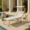 Tumbona plegable de aluminio con parasol para playa - Santorini Rebajas