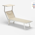 Tumbona plegable de aluminio con parasol para playa - Santorini Compra