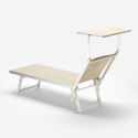 Tumbona plegable de aluminio con parasol para playa - Santorini 