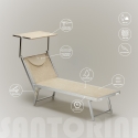 2 Tumbonas plegables de playa en aluminio Santorini 