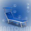 20 Tumbonas plegables de aluminio con parasol para playa - Santorini 